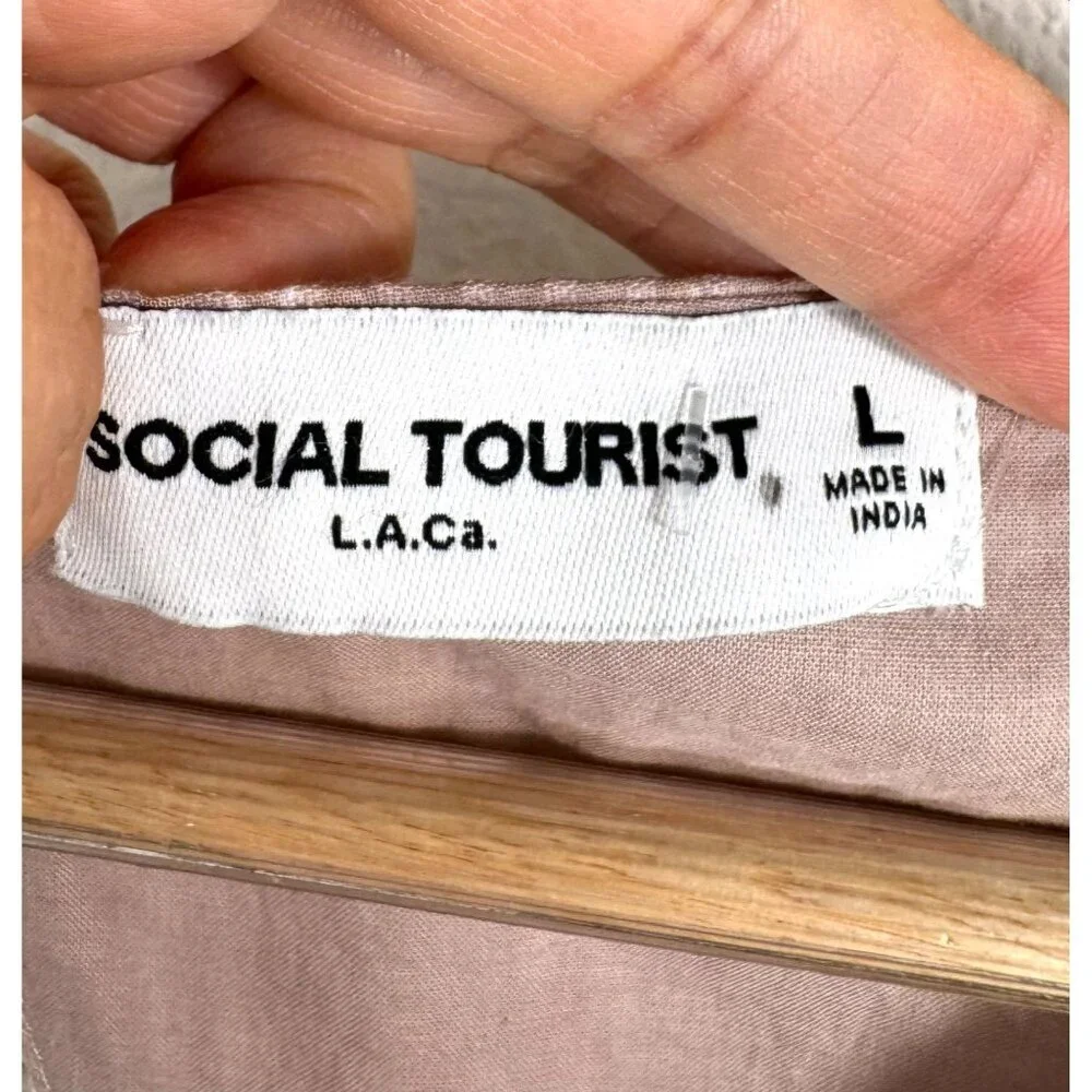 Abercrombie Social Tourist Floral Cottage core‎ Dress ruffle and lace sz L - Picture 3 of 12